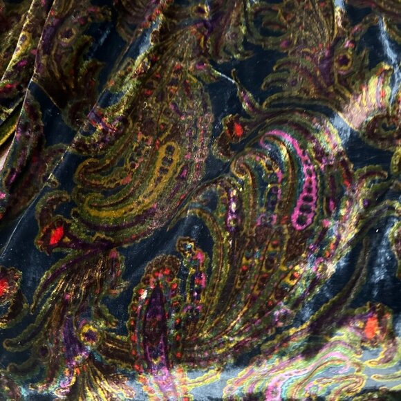 ANTHROPOLOGIE Paisley Velvet Balloon Sleeve Wrap top Blouse Shirt Size M… - Picture 7 of 7